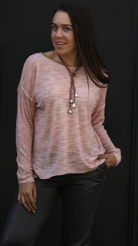 Light Weight Wool Blend Long Sleeve Knit - Click Image to Close