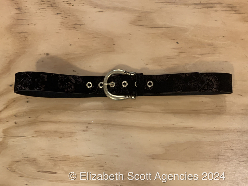 Black Velvet Print Belt - Click Image to Close