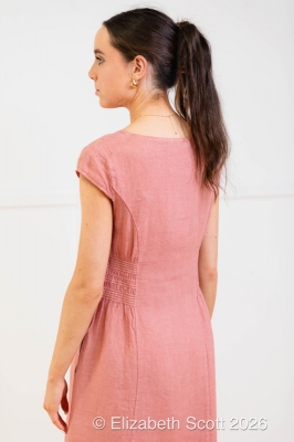 Linen Dress With Shirring