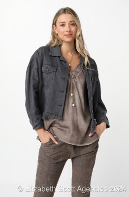 Denim Jacket With Pink Heart