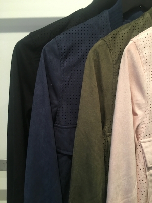 Suedette Jacket With Patch Pocket And Perforations