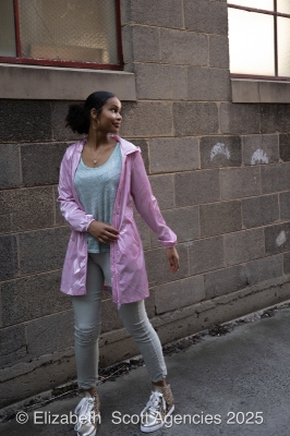 Long Metallic Tartin Print Raincoat Long Metallic Tartin Print Raincoat