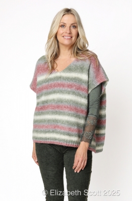 Elba Knit Vintage Stripe Oversized Vest