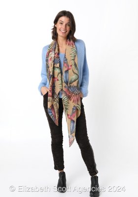 Palm Leaves Print Scarf