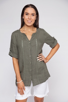 Linen Shirt With Lace inserts