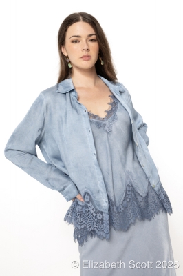 Satin Shirt With Lace Detail