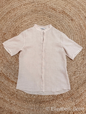 Linen Button Through Short Sleeve Shirt