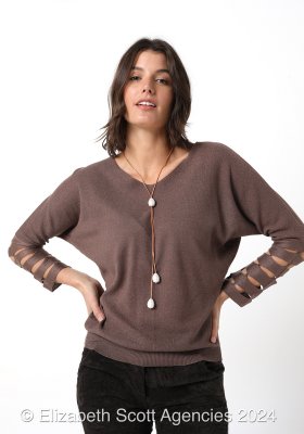 Lurex Knit With Sleeve Detail
