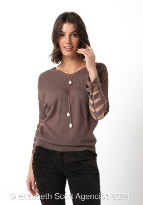 Lurex Knit With Sleeve Detail
