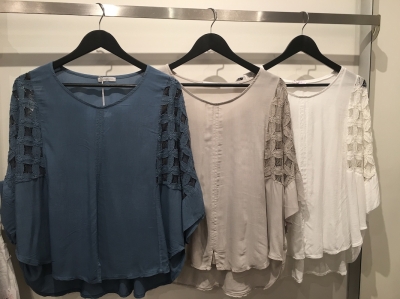 Viscose Top With Lace Panels